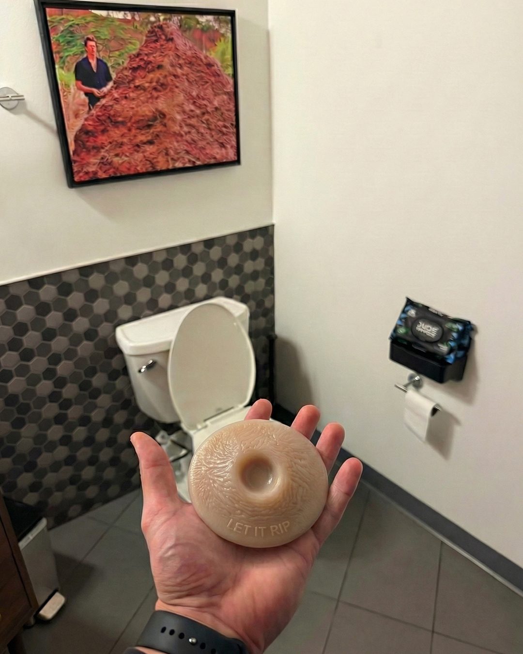 BUTT MASSK held in hand in its natural habitat